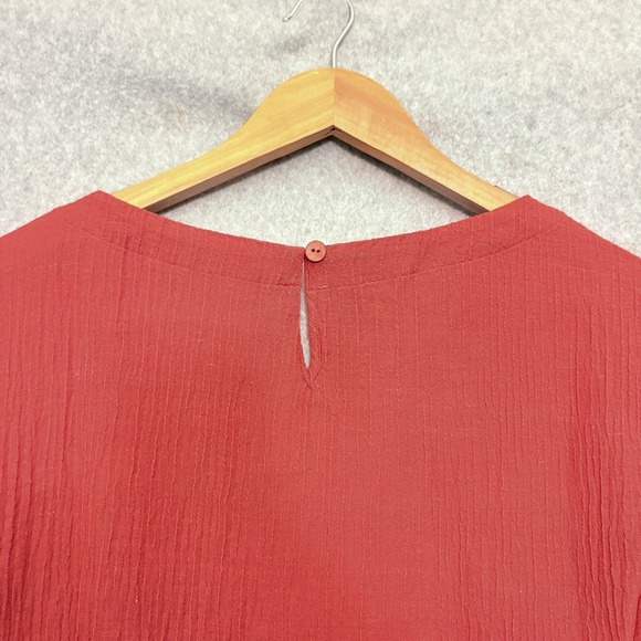 Soft Surroundings Size 1X Rust Blouse Oceo Gauze Tunic Tunic 3/4 Sleeve Beachy - Picture 8 of 10